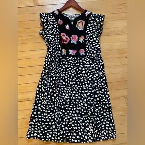 KIRUNDO Women’s Summer Leopard Mini Dress V Neck Bohemia Dress Sleeveless Boho S